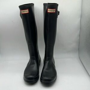 Hunter Original Tall Matte Black Adjustable Rain Boots Women's Size US 7